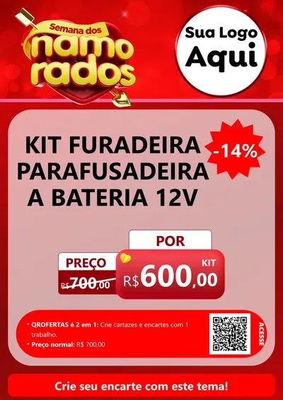 Modelo de Cartaz para Cartaz A4 Vertical com o tema Semana dos namorados para Maquinas e Ferramentas
