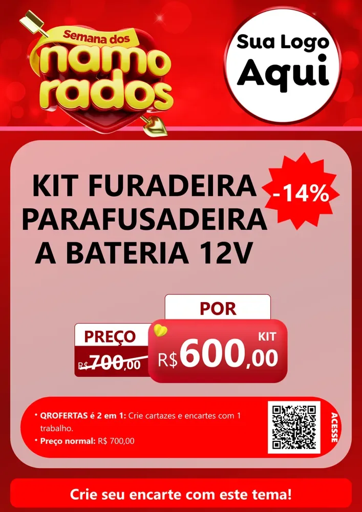 Modelo de Cartaz para Cartaz A4 Vertical com o tema Semana dos namorados para Maquinas e Ferramentas