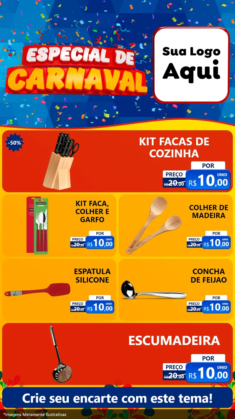 Modelo de TV para TV Vertical com o tema Especial de Carnaval para Utilidades Domésticas