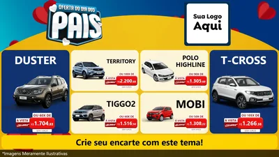 Modelo de TV para TV Horizontal com o tema Oferta Do Dia Dos Pais para Concessionaria de Carros