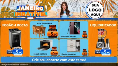 Modelo de TV para TV Horizontal com o tema Janeiro Imbatível para Móveis e Eletro