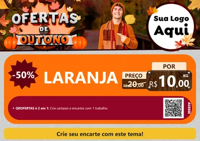 Modelo de Cartaz para Cartaz A4 Horizontal com o tema Ofertas de Outono para Hortifrúti