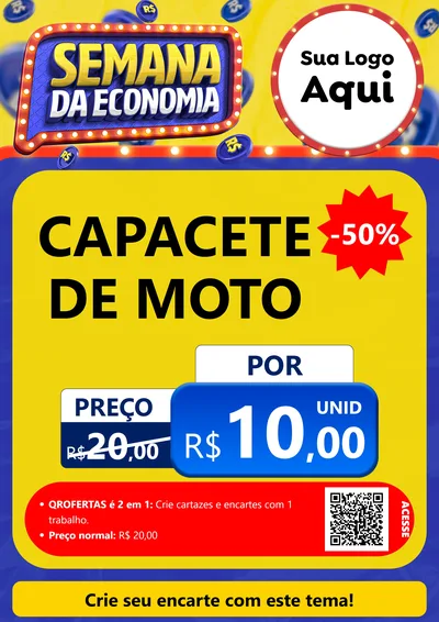Modelo de Cartaz para Cartaz A4 Vertical com o tema Semana da Economia para Moto peças