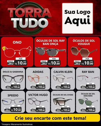 Modelo de Rede Social para Feed Instagram com o tema Torra Tudo para Óticas