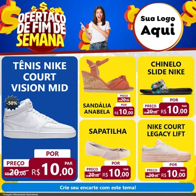 Modelo de Rede Social para Feed Facebook com o tema Ofertaço de Fim de Semana para Calçados