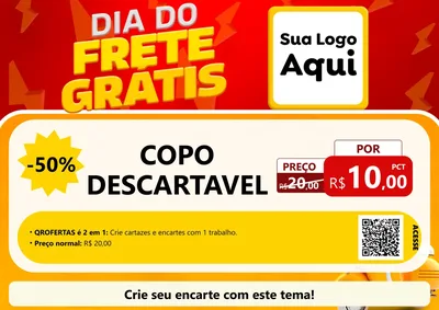 Modelo de Cartaz para Cartaz A4 Horizontal com o tema Dia do Frete Grátis para Embalagens