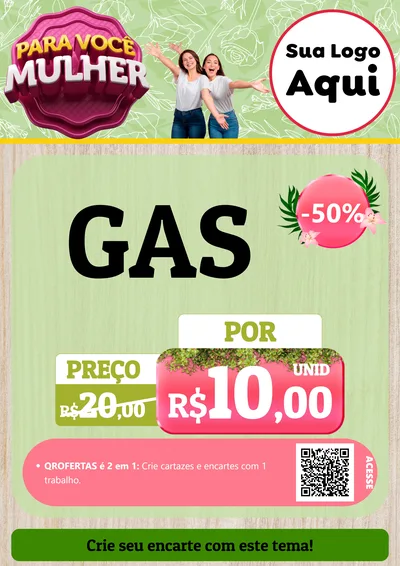 Modelo de Cartaz para Cartaz A4 Vertical com o tema Para Você Mulher para Água e gás