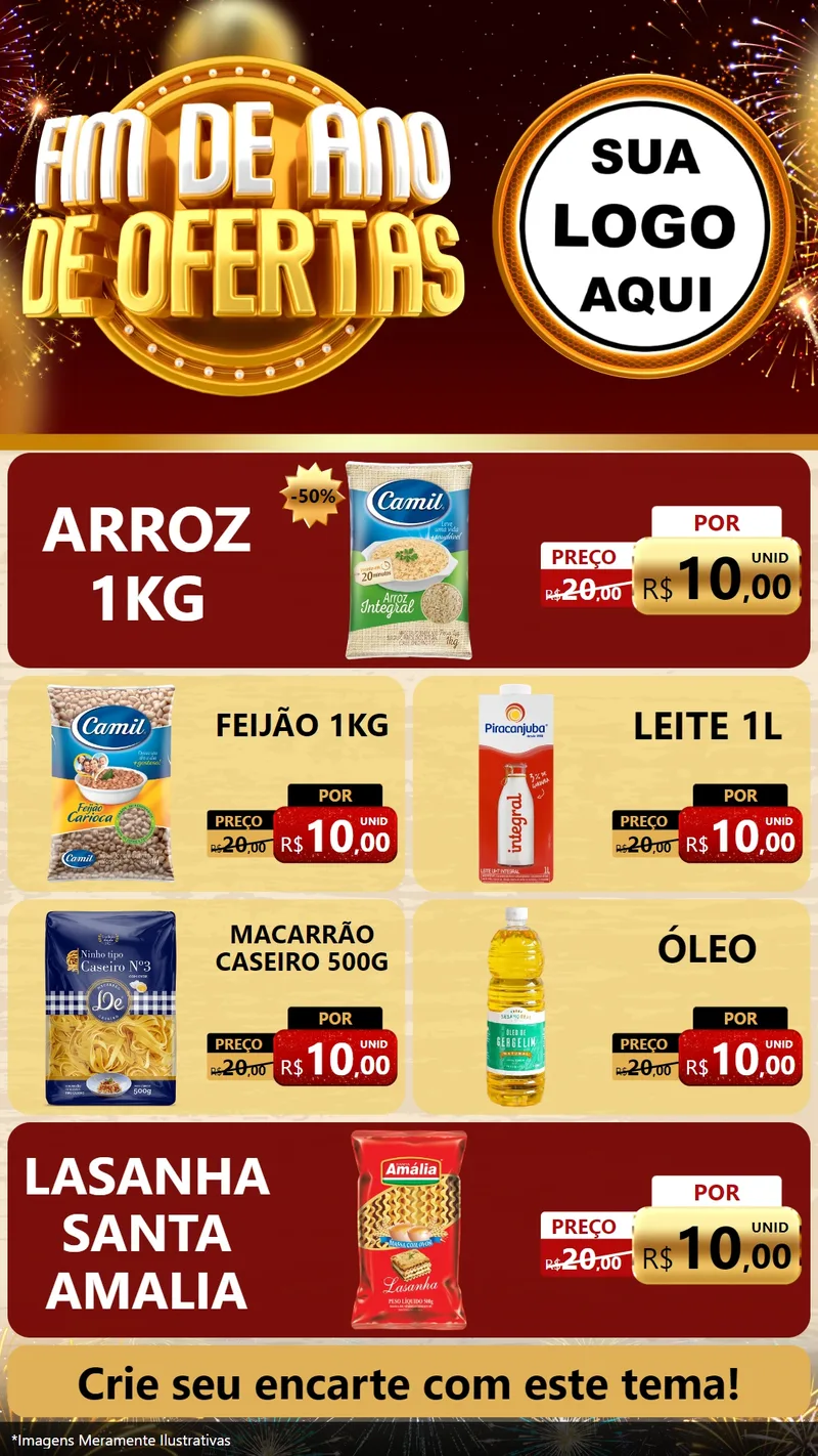 Modelo de TV para TV Vertical com o tema Fim de Ano de Ofertas para Supermercado