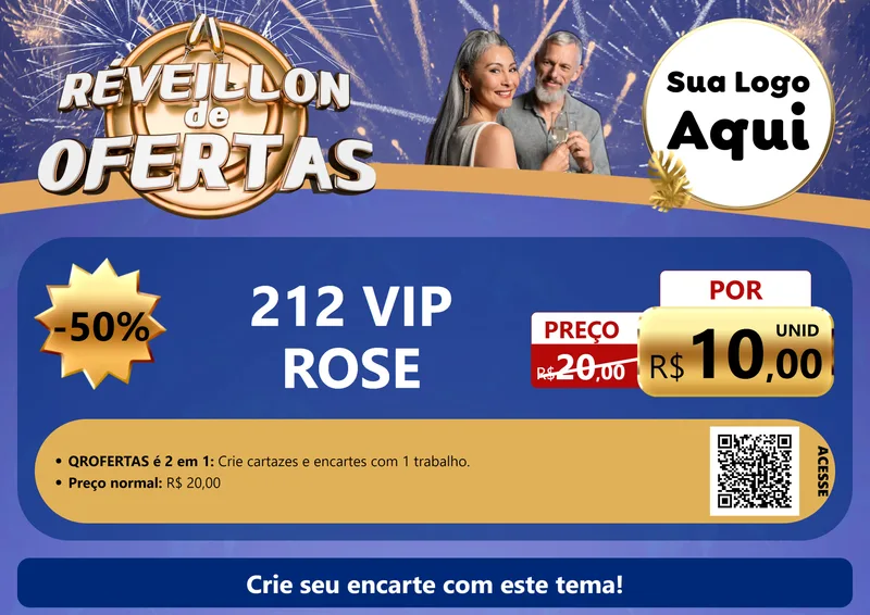 Modelo de Cartaz para Cartaz A4 Horizontal com o tema Réveillon de Ofertas para Perfumes