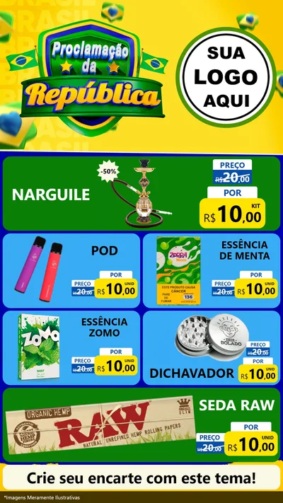 Modelo de TV para TV Vertical com o tema Proclamação da República para Tabacaria