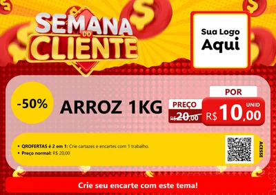 Modelo de Cartaz para Cartaz A4 Horizontal com o tema Semana do Cliente para Supermercado