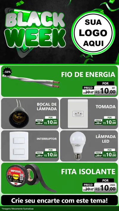 Modelo de TV para TV Vertical com o tema Black Week para Materiais Elétricos