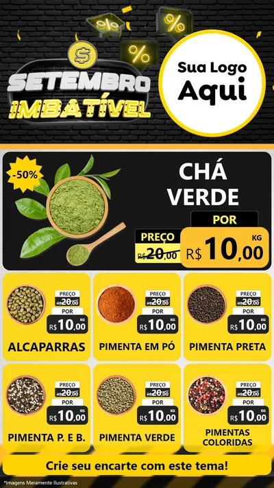 Modelo de Rede Social para Stories com o tema Setembro Imbatível para Produtos Naturais