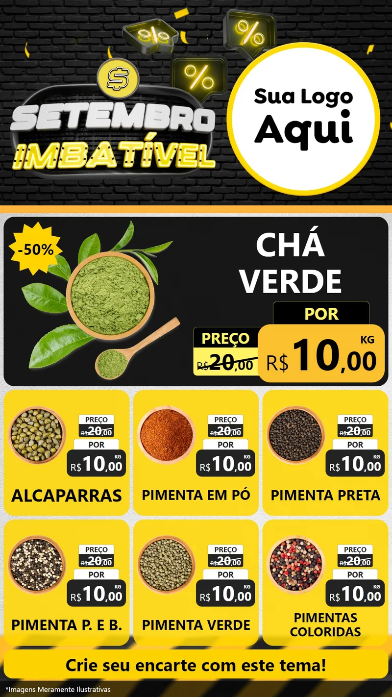 Modelo de Rede Social para Stories com o tema Setembro Imbatível para Produtos Naturais