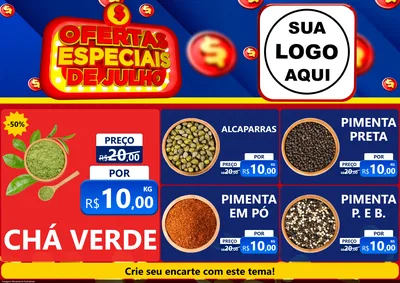 Modelo de Encarte para Encarte A4 Horizontal com o tema Ofertas Especiais de Julho para Produtos Naturais