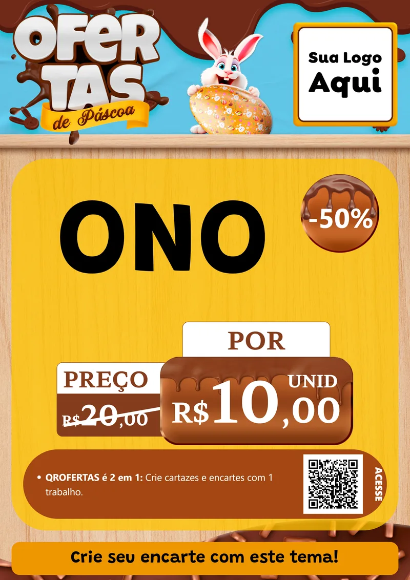 Modelo de Cartaz para Cartaz A4 Vertical com o tema Ofertas de Páscoa para Óticas