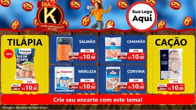 Modelo de TV para TV Horizontal com o tema Dia K - O Dia Mais Barato Do Mês para Peixaria