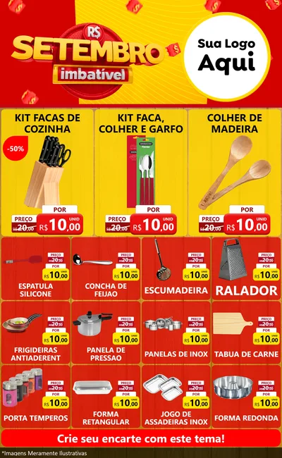 Modelo de Encarte para Encarte Grande com o tema Setembro Imbatível para Utilidades Domésticas