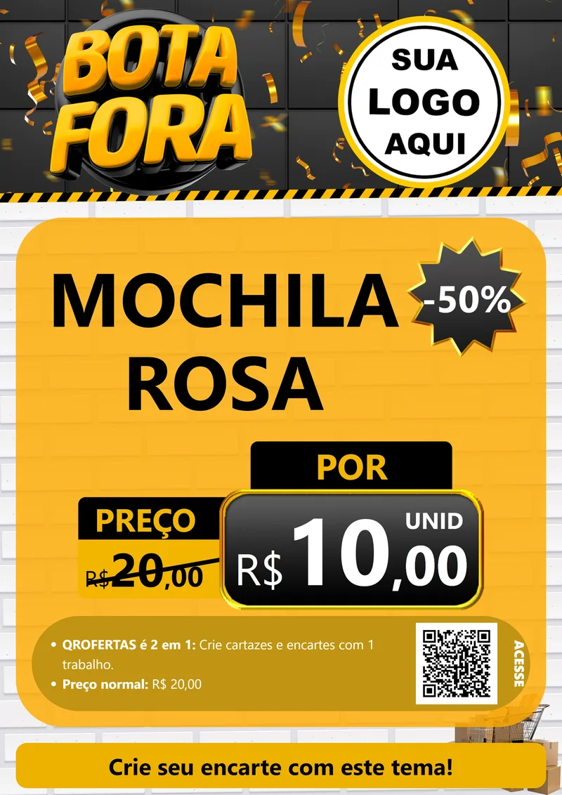 Modelo de Cartaz para Cartaz A4 Vertical com o tema Bota Fora para Papelaria