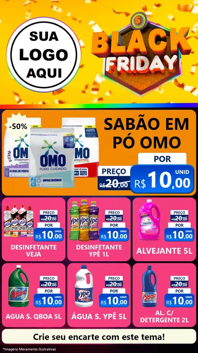 Modelo de Rede Social para Stories com o tema Black Friday para Produtos de Limpeza