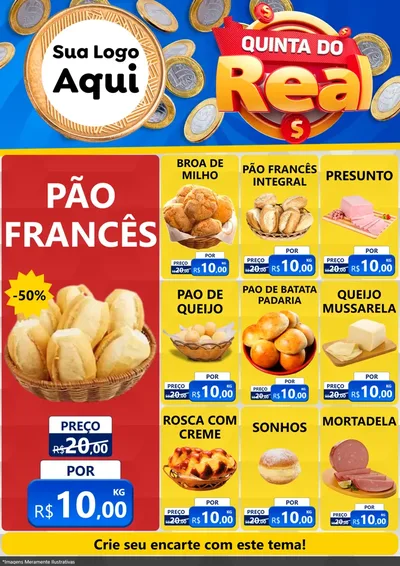 Modelo de Encarte para Encarte A4 Vertical com o tema Quinta do Real para Padaria