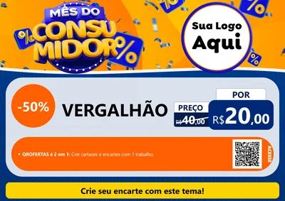 Modelo de Cartaz para Cartaz A4 Horizontal com o tema Mês do Consumidor para Ferragens