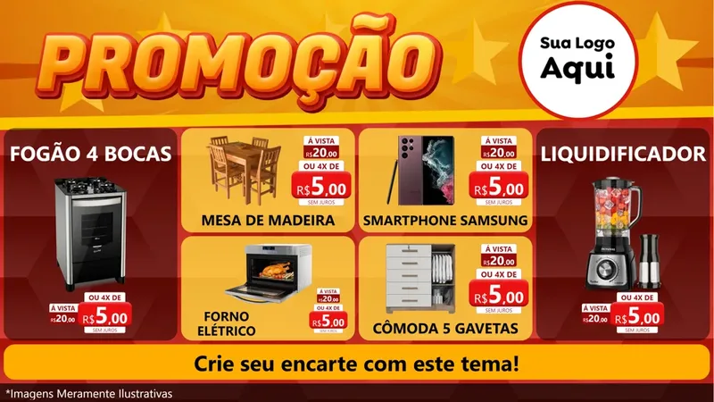 Modelo de TV para TV Horizontal com o tema Promoção para Móveis e Eletro