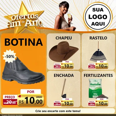 Modelo de Rede Social para Feed Facebook com o tema Ofertas Fim de Ano para Agropecuária