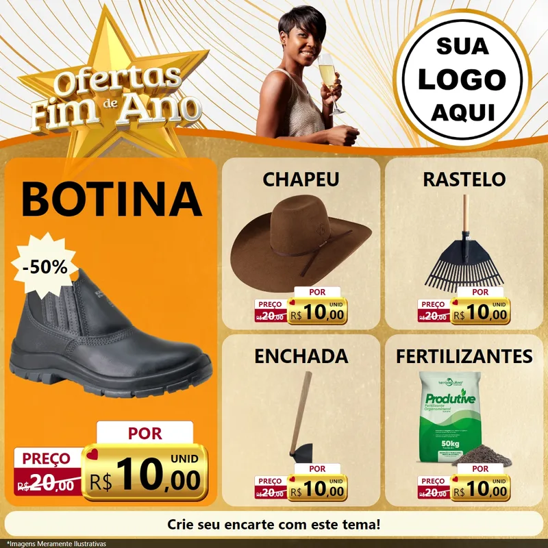 Modelo de Rede Social para Feed Facebook com o tema Ofertas Fim de Ano para Agropecuária