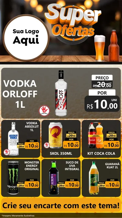 Modelo de Rede Social para Stories com o tema Super Ofertas - Adega / Bebidas para Distribuidora de bebidas