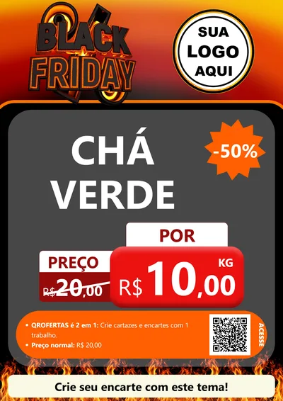 Modelo de Cartaz para Cartaz A4 Vertical com o tema Black Friday para Produtos Naturais