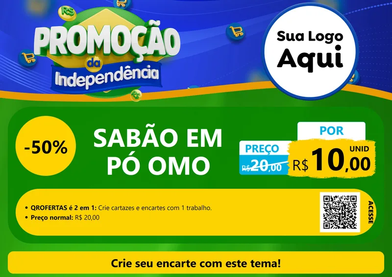 Modelo de Cartaz para Cartaz A4 Horizontal com o tema Promoção da Independência para Produtos de Limpeza