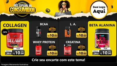 Modelo de TV para TV Horizontal com o tema Mês Especial do Consumidor para Suplementos alimentares