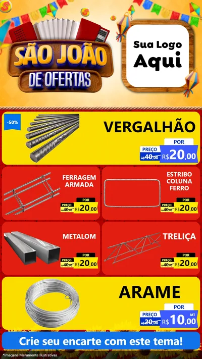 Modelo de TV para TV Vertical com o tema São João de Ofertas para Ferragens