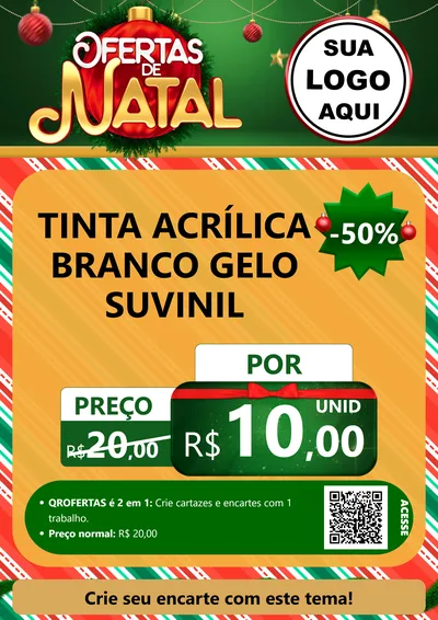 Modelo de Cartaz para Cartaz A4 Vertical com o tema Ofertas de Natal para Tintas e Ferramentas