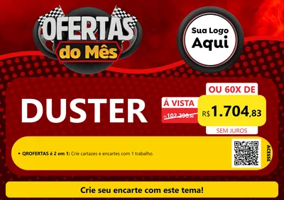 Modelo de Cartaz para Cartaz A4 Horizontal com o tema Ofertas do Mês - Autopeças para Concessionaria de Carros