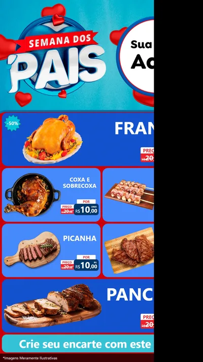 Modelo de TV para TV Vertical com o tema Semana Dos Pais para Assados