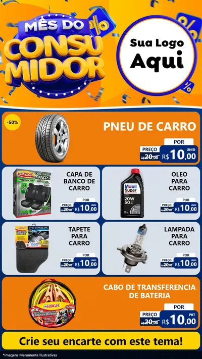 Modelo de TV para TV Vertical com o tema Mês do Consumidor para Auto peças