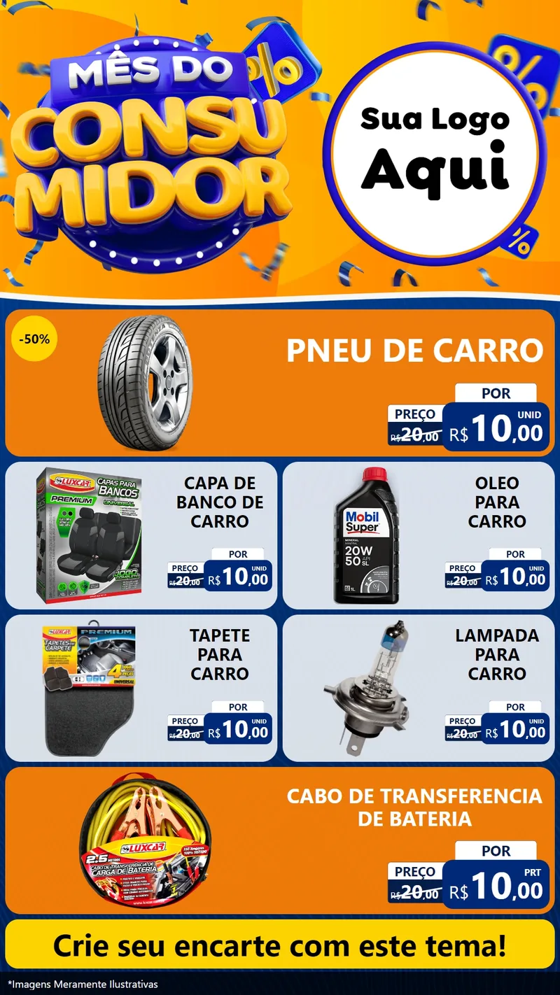 Modelo de TV para TV Vertical com o tema Mês do Consumidor para Auto peças