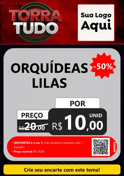 Modelo de Cartaz para Cartaz A4 Vertical com o tema Torra Tudo para Floricultura e jardim