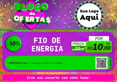 Modelo de Cartaz para Cartaz A4 Horizontal com o tema Bloco de Ofertas para Materiais Elétricos