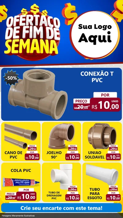 Modelo de Rede Social para Stories com o tema Ofertaço de Fim de Semana para Tubos e conexões