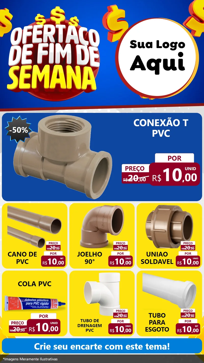 Modelo de Rede Social para Stories com o tema Ofertaço de Fim de Semana para Tubos e conexões