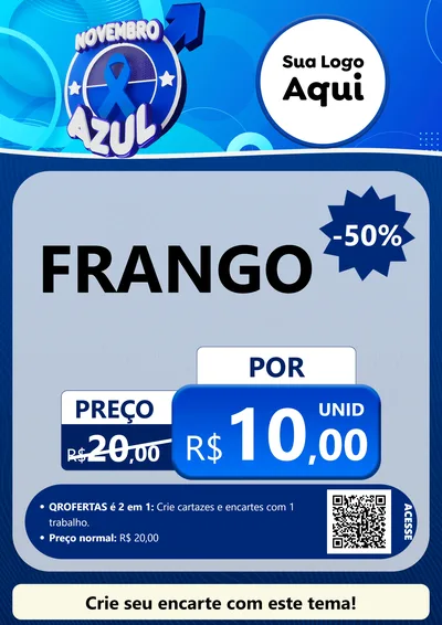 Modelo de Cartaz para Cartaz A4 Vertical com o tema Novembro Azul para Assados
