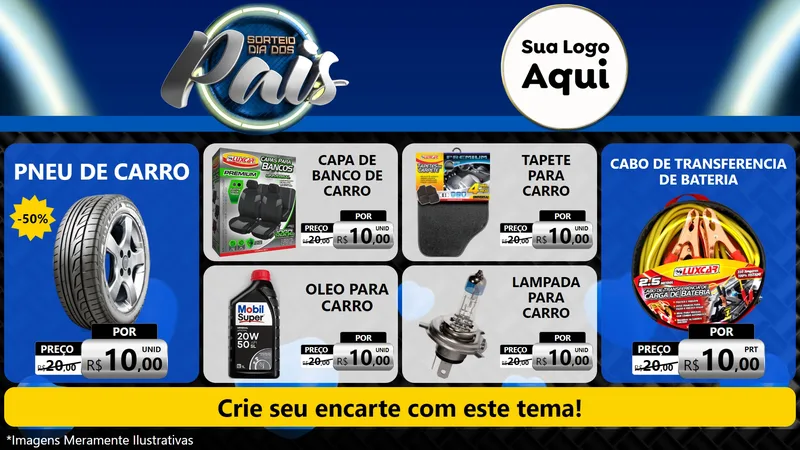 Modelo de TV para TV Horizontal com o tema Sorteio Dia Dos Pais para Auto peças