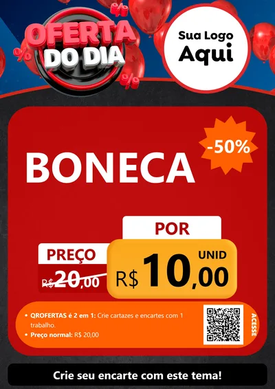 Modelo de Cartaz para Cartaz A4 Vertical com o tema Oferta do Dia para Brinquedos