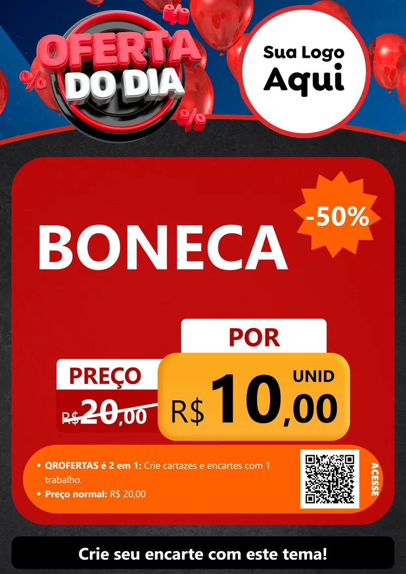 Modelo de Cartaz para Cartaz A4 Vertical com o tema Oferta do Dia para Brinquedos