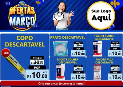 Modelo de Encarte para Encarte A4 Horizontal com o tema Ofertas de Março para Embalagens