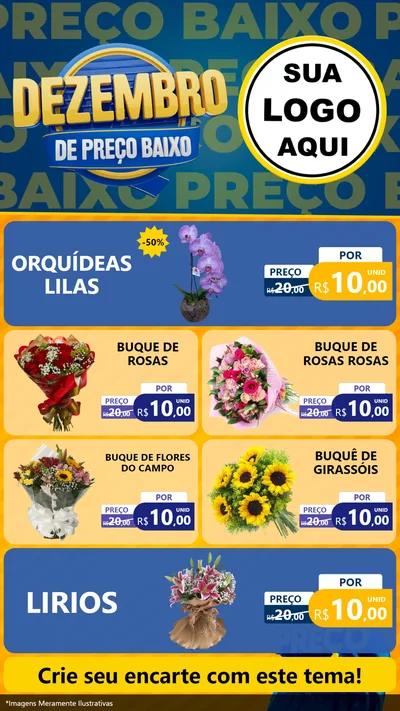 Modelo de TV para TV Vertical com o tema Dezembro de Preço Baixo para Floricultura e jardim