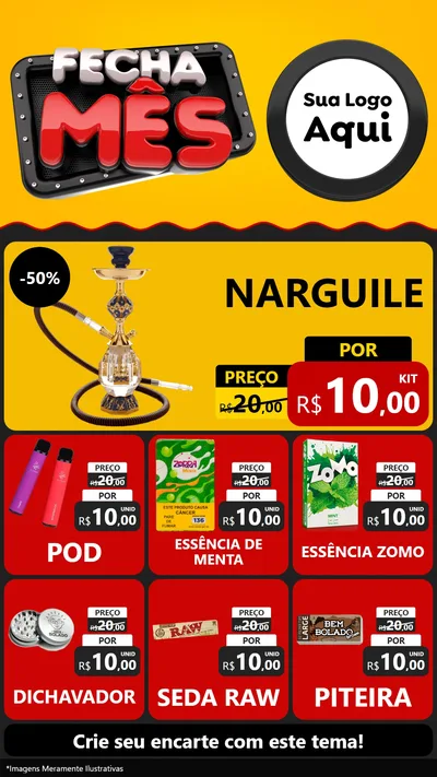 Modelo de Rede Social para Stories com o tema Fecha Mês para Tabacaria